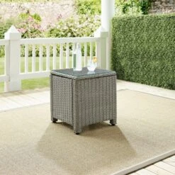Bradenton Outdoor Wicker Glass Top Side Table - Crosley -Crosley Sales Store GUEST 6a092c50 f37c 4ee7 b261 636450e93bc1