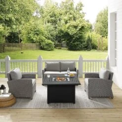Bradenton 4pc Wicker Seating Set With Fire Table - Crosley 22 Bradenton 4pc Wicker Seating Set With Fire Table - Crosley -Crosley Sales Store GUEST 6b584424 b65f 474c 90e8 b4207631d524