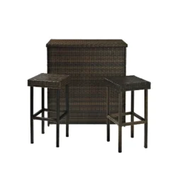 Palm Harbor 3pc Outdoor Wicker Bar Set - Brown - Crosley 16 Palm Harbor 3pc Outdoor Wicker Bar Set - Brown - Crosley -Crosley Sales Store GUEST 6c768b20 2d99 49cb a28b a0ee42af6a38