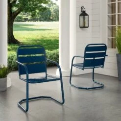 Brighton 2pc Metal Chair Set - Navy - Crosley -Crosley Sales Store GUEST 6cc658b2 3684 4012 9bd7 c74293e9ce07