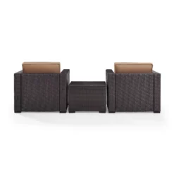 Biscayne 3pc Outdoor Wicker Seating Set - Mocha - Crosley -Crosley Sales Store GUEST 714b4711 dd2c 46b3 b9df 41c514ef595f