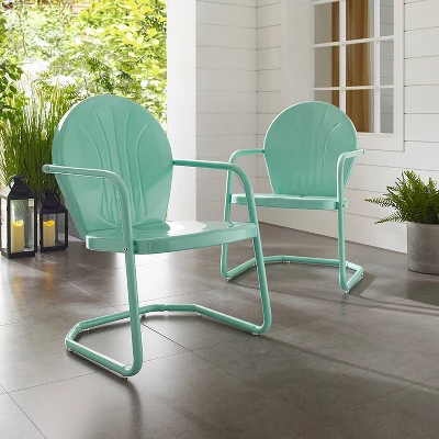 Griffith Metal Chair Aqua - Crosley 3 Griffith Metal Chair Aqua - Crosley - Image 3