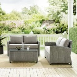 Bradenton 3pc Outdoor Wicker Seating Set - Crosley 15 Bradenton 3pc Outdoor Wicker Seating Set - Crosley -Crosley Sales Store GUEST 75894626 183c 4010 a53c 29e82e194c8f