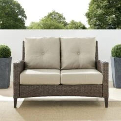 Rockport Outdoor Wicker High Back Loveseat - Crosley -Crosley Sales Store GUEST 75c0c068 c1a8 4d2e 9e63 f7dfd0a7b8ee