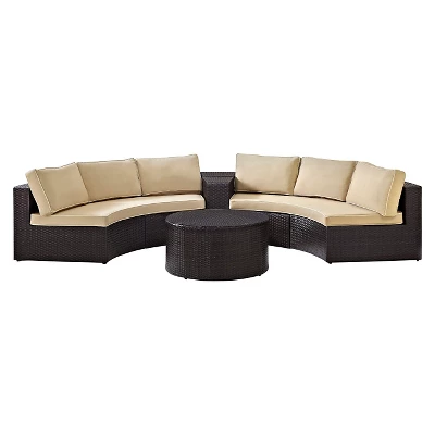 Catalina 4pc Outdoor Wicker Seating Set - Sand - Crosley 1 Catalina 4pc Outdoor Wicker Seating Set - Sand - Crosley