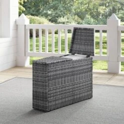 Catalina Outdoor Wicker Arm Table - Gray - Crosley 11 Catalina Outdoor Wicker Arm Table - Gray - Crosley -Crosley Sales Store GUEST 786871d0 1ea0 4733 928a 5e3e81845960
