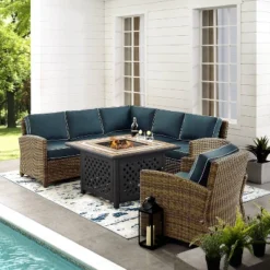 Bradenton 5pc Outdoor Wicker Seating With Fire Table - Crosley -Crosley Sales Store GUEST 78aaf59f b0d0 4b11 8a33 cab4d354d389