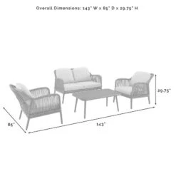 Haven 4pc Outdoor Wicker Conversation Set - Light Gray - Crosley 30 Haven 4pc Outdoor Wicker Conversation Set - Light Gray - Crosley -Crosley Sales Store GUEST 792e9402 ac82 47ac ae01 3f9ecae0a212