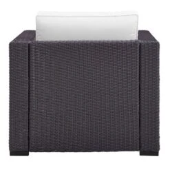 Biscayne Armchair With White Cushions - Brown/White - Crosley -Crosley Sales Store GUEST 7a26c6ef 2a8e 4bb7 9025 6f13ba8d79bc