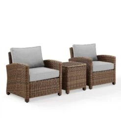 Bradenton 3pc Outdoor Wicker Arm Chairs With Side Table - Crosley -Crosley Sales Store GUEST 7a2d135e 5c2d 409d aeaf e861980edccc