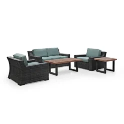 Beaufort 5pc Outdoor Wicker Conversation Set - Mist - Crosley -Crosley Sales Store GUEST 7a6dee83 0ee2 42fd b9a3 6c74f154e0c4
