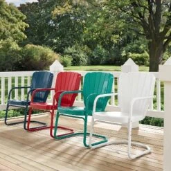 Ridgeland 2pk Outdoor Chairs - Turquoise Gloss - Crosley -Crosley Sales Store GUEST 7a6f7c79 e12f 43bf bb44 ac93aa5d911f