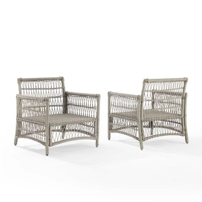 2pk Thatcher Outdoor Steel Arm Chairs Creme/Driftwood - Crosley 6 2pk Thatcher Outdoor Steel Arm Chairs Creme/Driftwood - Crosley - Image 6