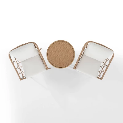 Juniper 3pc Indoor/Outdoor Wicker Bistro Set - Cream/Natural - Crosley 8 Juniper 3pc Indoor/Outdoor Wicker Bistro Set - Cream/Natural - Crosley - Image 8