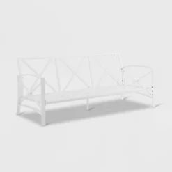 Kaplan Outdoor Metal Sofa White With Gray Cushions - Crosley 14 Kaplan Outdoor Metal Sofa White With Gray Cushions - Crosley -Crosley Sales Store GUEST 7ebc43af 5c7f 4458 9081 594c4a09c498 1