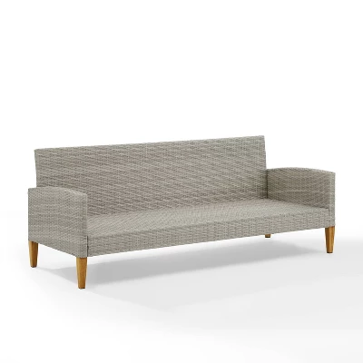 Capella Outdoor Wicker Sofa - Gray/Acorn - Crosley 2 Capella Outdoor Wicker Sofa - Gray/Acorn - Crosley - Image 2
