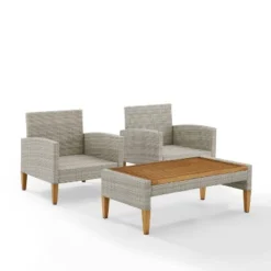 Capella Outdoor Wicker 3 Pc Set With Two Chairs And Coffee Table Gray/Acorn - Crosley 14 Capella Outdoor Wicker 3 Pc Set With Two Chairs And Coffee Table Gray/Acorn - Crosley -Crosley Sales Store GUEST 7fa70496 f24d 49b1 905f c4d65671c978