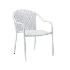 Palm Harbor 4pk Outdoor Wicker Stackable Chairs - White - Crosley -Crosley Sales Store GUEST 8330a50e 9253 4c37 9b36 f9d4b4c78f8a