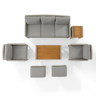 Capella 7pc Outdoor Wicker Sofa Set - Gray - Crosley 8 Capella 7pc Outdoor Wicker Sofa Set - Gray - Crosley - Image 8