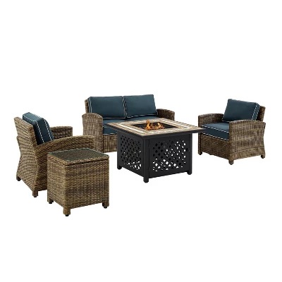Crosley 5pc Bradenton Steel Outdoor Patio Fire Pit Furniture Set 7 Crosley 5pc Bradenton Steel Outdoor Patio Fire Pit Furniture Set - Image 7
