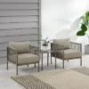 Cali Bay 3pc Outdoor Wicker & Metal Seating Set - Taupe/Light Brown - Crosley