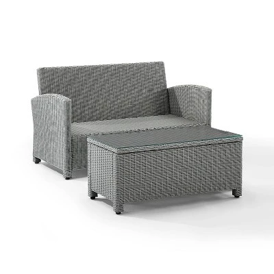 Bradenton Outdoor Wicker Sofa & Coffee Table Set - Crosley 3 Bradenton Outdoor Wicker Sofa & Coffee Table Set - Crosley - Image 3
