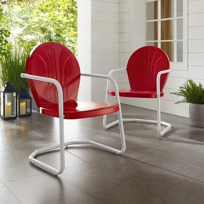 Crosley Metal Patio Arm Chair - Red 5 Crosley Metal Patio Arm Chair - Red - Image 5