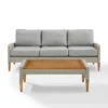 Capella Outdoor Wicker 2 Pc Sofa And Coffee Table Set Gray/Acorn - Crosley