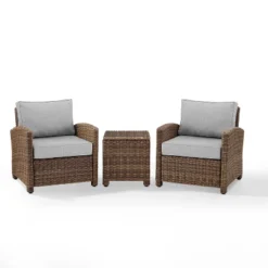 Bradenton 3pc Outdoor Wicker Arm Chairs With Side Table - Crosley -Crosley Sales Store GUEST 89254399 cafc 4ec9 817e 40eaa45330b8