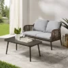 Haven 2pc Outdoor Wicker Conversation Set - Light Gray - Crosley