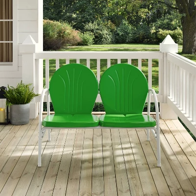 Griffith Outdoor Loveseat - Kelly Green - Crosley 4 Griffith Outdoor Loveseat - Kelly Green - Crosley - Image 4