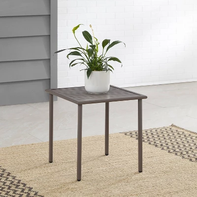 Cali Bay Outdoor Metal Side Table - Light Brown - Crosley 1 Cali Bay Outdoor Metal Side Table - Light Brown - Crosley