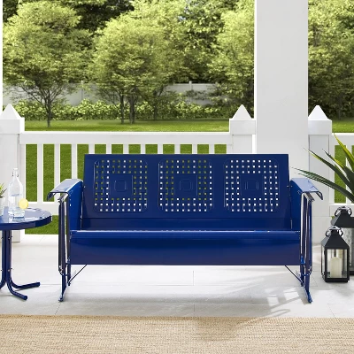 Bates Outdoor Metal Sofa Glider - Navy - Crosley 2 Bates Outdoor Metal Sofa Glider - Navy - Crosley - Image 2