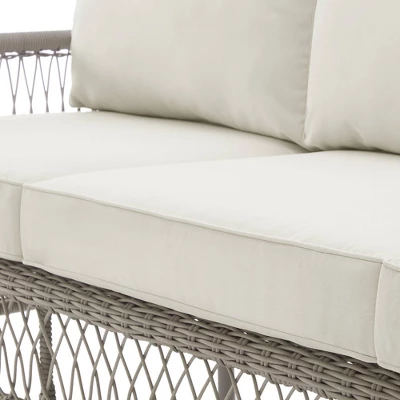 Thatcher Outdoor Steel Sofa Creme/Driftwood - Crosley 8 Thatcher Outdoor Steel Sofa Creme/Driftwood - Crosley - Image 8