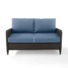 Kiawah Outdoor Wicker Loveseat Blue - Crosley
