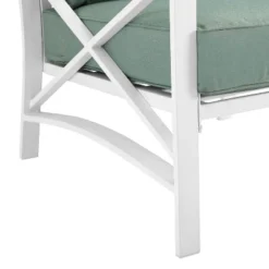 Kaplan Outdoor Steel Arm Chair Mist/White - Crosley 16 Kaplan Outdoor Steel Arm Chair Mist/White - Crosley -Crosley Sales Store GUEST 8ef0911c 7efd 412d b0dd 97c5614a0d3b