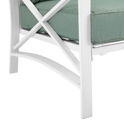 Kaplan Outdoor Steel Arm Chair Mist/White - Crosley 8 Kaplan Outdoor Steel Arm Chair Mist/White - Crosley - Image 8