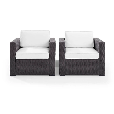 Biscayne 2pk Outdoor Wicker Chairs - White - Crosley 5 Biscayne 2pk Outdoor Wicker Chairs - White - Crosley - Image 5