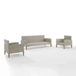 Capella Outdoor Wicker 3 Pc Sofa And Two Chair Set - Gray/Acorn - Crosley 14 Capella Outdoor Wicker 3 Pc Sofa And Two Chair Set - Gray/Acorn - Crosley -Crosley Sales Store GUEST 902085b7 2d4f 49c3 b1e1 381f002d4140
