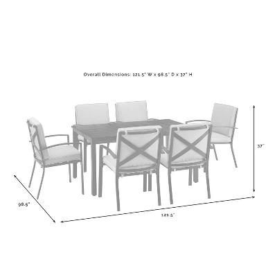 Kaplan 7pc Outdoor Dining Set With Arm Chairs Mist/Oil Rubbed Bronze - Crosley 7 Kaplan 7pc Outdoor Dining Set With Arm Chairs Mist/Oil Rubbed Bronze - Crosley - Image 7