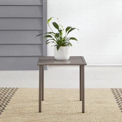 Cali Bay Outdoor Metal Side Table - Light Brown - Crosley 2 Cali Bay Outdoor Metal Side Table - Light Brown - Crosley - Image 2