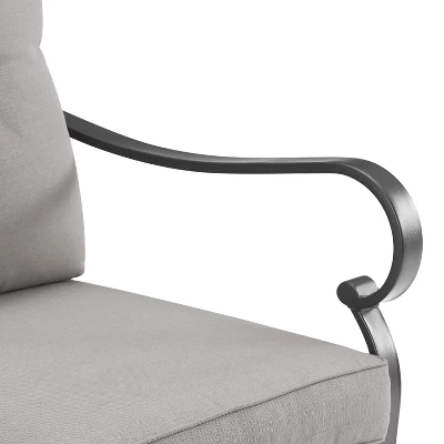 2pk Dahlia Outdoor Steel Arm Chairs Taupe/Matte Black - Crosley 8 2pk Dahlia Outdoor Steel Arm Chairs Taupe/Matte Black - Crosley - Image 8