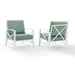 2pk Kaplan Outdoor Steel Arm Chairs Mist/White - Crosley 11 2pk Kaplan Outdoor Steel Arm Chairs Mist/White - Crosley -Crosley Sales Store GUEST 96efbd4e b278 4eeb a6c7 72e771650f76