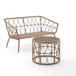 Juniper 2pc Outdoor Wicker Conversation Set With Loveseat & Coffee Table - Cream/Natural - Crosley 18 Juniper 2pc Outdoor Wicker Conversation Set With Loveseat & Coffee Table - Cream/Natural - Crosley -Crosley Sales Store GUEST 97822213 e5ef 4884 86d9 4d0788524a6b