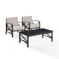 Crosley 3pc Kaplan Steel Outdoor Patio Small Space Chat Set -Crosley Sales Store GUEST 97d55632 167e 4b8b 9e46 b745071c043f