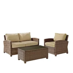 Bradenton 3pc Outdoor Conversation Set With Loveseat & Armchair With Coffee Table - Crosley 20 Bradenton 3pc Outdoor Conversation Set With Loveseat & Armchair With Coffee Table - Crosley -Crosley Sales Store GUEST 98b57eb8 148d 4c2d 843a 379cab4ec57f