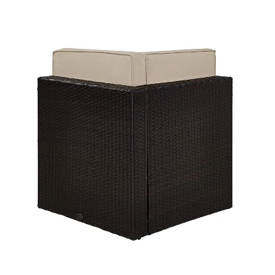 Palm Harbor Outdoor Wicker Corner Chair - Sand - Crosley 5 Palm Harbor Outdoor Wicker Corner Chair - Sand - Crosley - Image 5