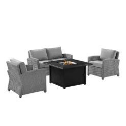Bradenton 4pc Wicker Seating Set With Fire Table - Crosley 32 Bradenton 4pc Wicker Seating Set With Fire Table - Crosley -Crosley Sales Store GUEST 99808cea eeaf 48b9 94b4 0f9fb9704b20