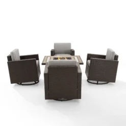 Palm Harbor 5pc Outdoor Wicker Conversation Set With Fire Table - Gray - Crosley 19 Palm Harbor 5pc Outdoor Wicker Conversation Set With Fire Table - Gray - Crosley -Crosley Sales Store GUEST 99e316cb f095 436f 8ba9 81f79a6027dd