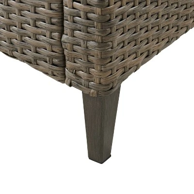 Rockport Outdoor Wicker Side Table - Light Brown - Crosley 5 Rockport Outdoor Wicker Side Table - Light Brown - Crosley - Image 5